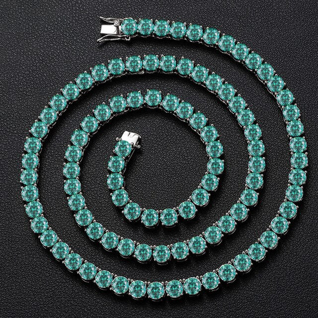 Flooded Ice VVS Colorful Genuine Lab Diamond Solid Sterling Silver Hip Hop Tennis Bracelets Chains