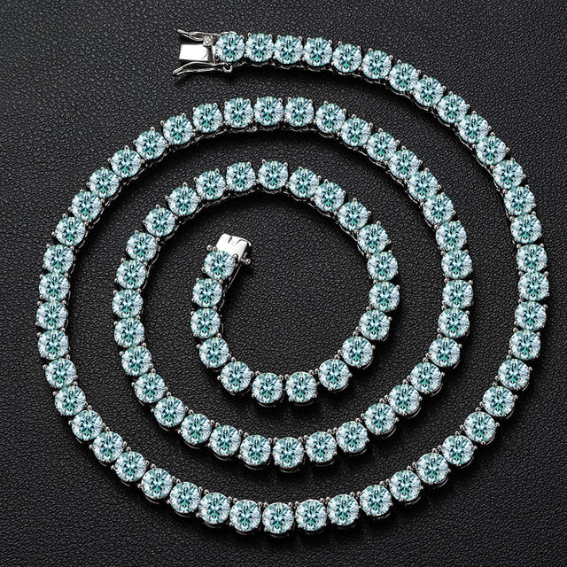 Flooded Ice VVS Colorful Genuine Lab Diamond Solid Sterling Silver Hip Hop Tennis Bracelets Chains
