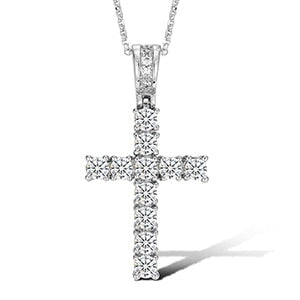 Iced Solid Sterling Silver VVS Lab Diamond Cross Pendant Hip Hop Chain