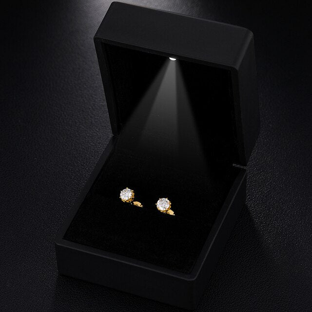 Genuine VVS Lab Diamond Small Hoop Style 925 Sterling Silver Bling Earrings