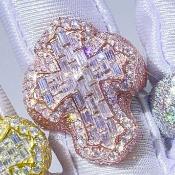 Shattered Ice | Mens Iced Baguette 5A Simulate Diamond Cross Hip Hop Rings