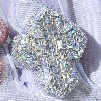 Shattered Ice | Mens Iced Baguette 5A Simulate Diamond Cross Hip Hop Rings