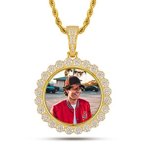 Priceless Moments | Sterling Silver Iced Blinged Out Custom Photo Memory Pendant