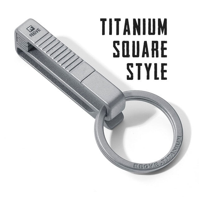 Mens Luxury Titanium Car Key Ring Keychain Buckle Holder
