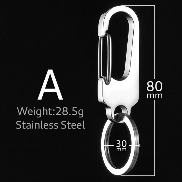 Mens 304 Solid No Fade Stainless Steel Keychain high Quality Car Key Ring Holder