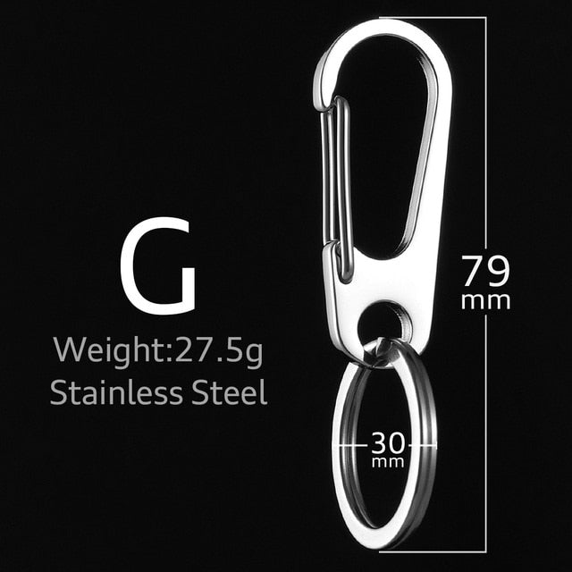 Mens 304 Solid No Fade Stainless Steel Keychain high Quality Car Key Ring Holder