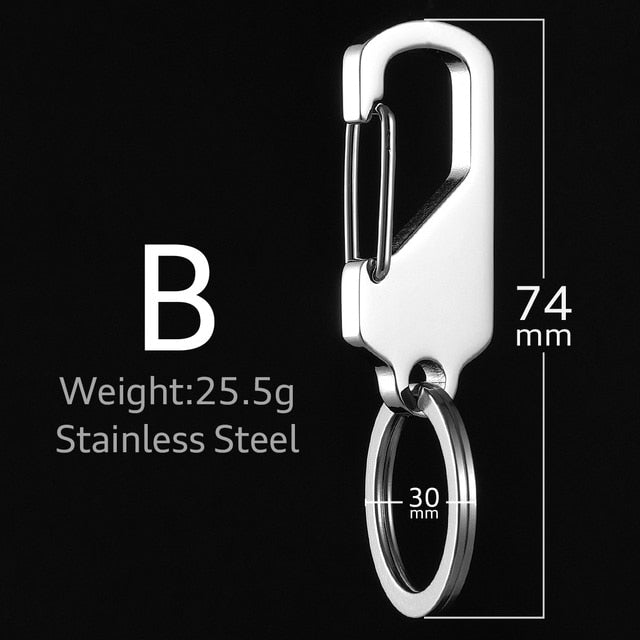 Mens 304 Solid No Fade Stainless Steel Keychain high Quality Car Key Ring Holder
