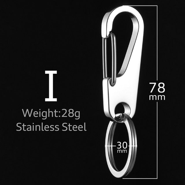 Mens 304 Solid No Fade Stainless Steel Keychain high Quality Car Key Ring Holder