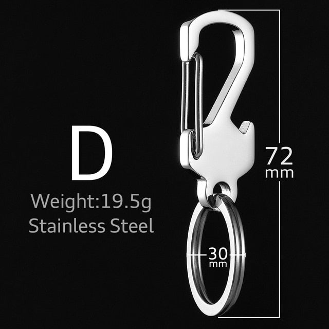 Mens 304 Solid No Fade Stainless Steel Keychain high Quality Car Key Ring Holder
