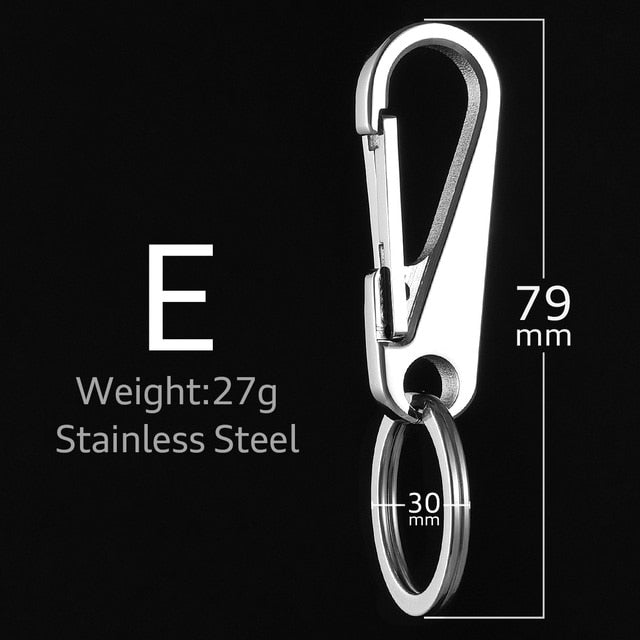 Mens 304 Solid No Fade Stainless Steel Keychain high Quality Car Key Ring Holder