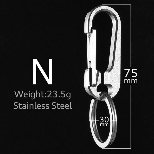 Mens 304 Solid No Fade Stainless Steel Keychain high Quality Car Key Ring Holder