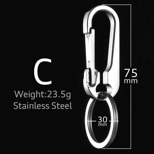 Mens 304 Solid No Fade Stainless Steel Keychain high Quality Car Key Ring Holder