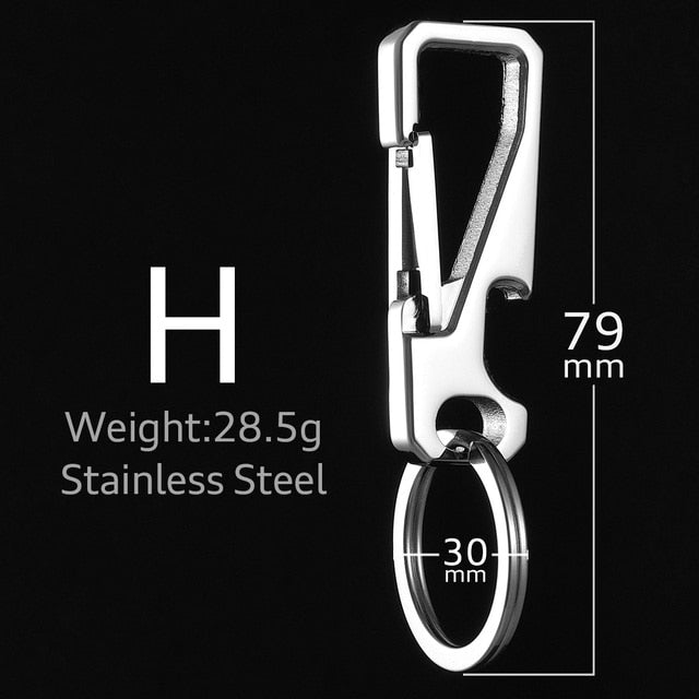 Mens 304 Solid No Fade Stainless Steel Keychain high Quality Car Key Ring Holder