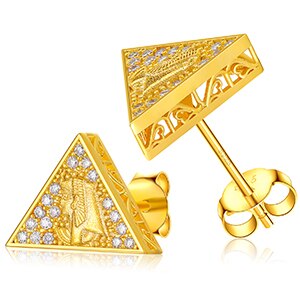 Ancient African Pyramid Pharaoh D Color VVS Diamond Solid 925 Hip Hop Earrings