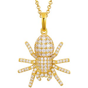 Solid 925 Sterling Silver Genuine VVS Diamond Spider Hip Hop Casual Pendant