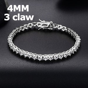 Flooded Ice Fashion Iced Blinged Out 3mm/4mm 3A Zircon Stone Tennis Bracelets