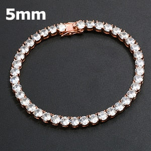 Flooded Ice Fashion Iced Blinged Out 3mm/4mm 3A Zircon Stone Tennis Bracelets