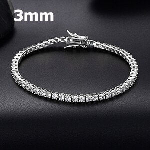 Flooded Ice Fashion Iced Blinged Out 3mm/4mm 3A Zircon Stone Tennis Bracelets