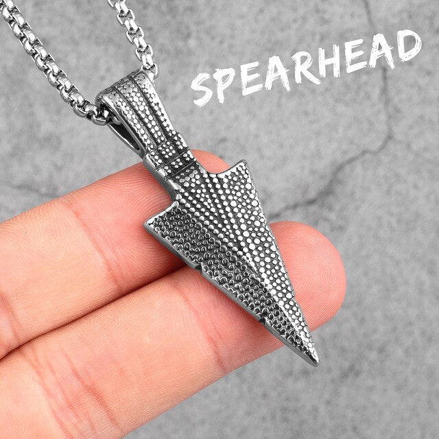 Mens 14k Gold Black Over No Fade Stainless Steel Spartan Spearhead Street Wear Pendant