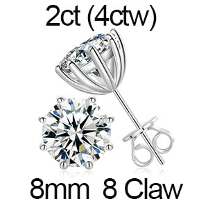 Genuine VVS Diamond Stone Solid Silver Ascher Cut Square Iced Blinged Out Earrings