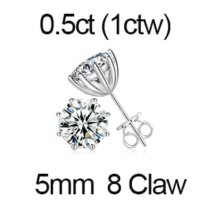 Genuine VVS Diamond Stone Solid Silver Ascher Cut Square Iced Blinged Out Earrings