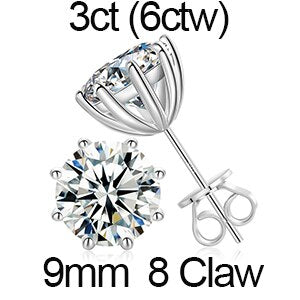 Genuine VVS Diamond Stone Solid Silver Ascher Cut Square Iced Blinged Out Earrings
