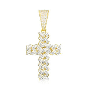 Genuine VVS Diamond Solid 925 Silver Cuban Cut Hip Hop Spiritual Cross Pendant