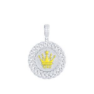 Mens Iced Blinged Out Kings Crown Real VVS Diamond Solid 925 Sterling Silver Pendant
