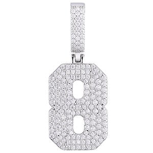 Mens 925 Solid Silver No Fade Real VVS Diamond Lucky Numbers Hip Hop Pendant Chains