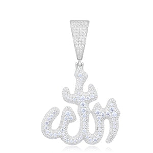 Majesty Allah | Moissanite Diamond Solid Sterling Silver Iced Pendant