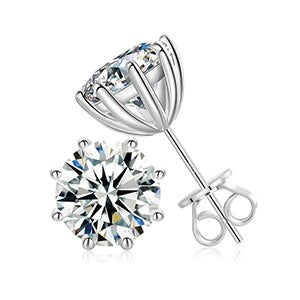 18k White Gold Over Solid 925 Silver Genuine VVS Moissanite Bling Earrings