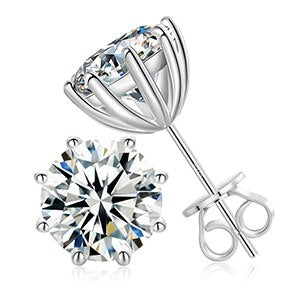 18k White Gold Over Solid 925 Silver Genuine VVS Moissanite Bling Earrings