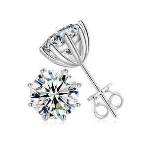 18k White Gold Over Solid 925 Silver Genuine VVS Moissanite Bling Earrings