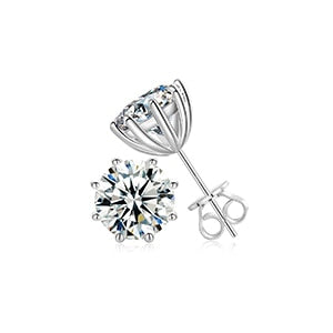18k White Gold Over Solid 925 Silver Genuine VVS Moissanite Bling Earrings