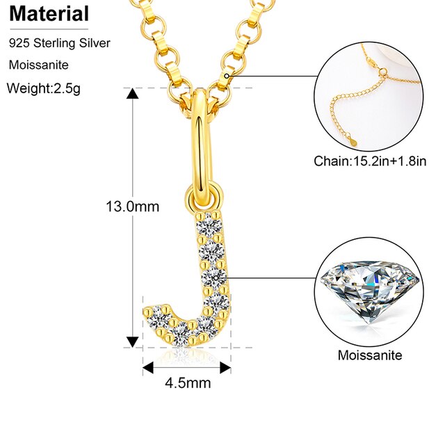 Ladies D Color VVS Genuine Diamond Solid Sterling Silver Micro Bling Initial Letter Necklace