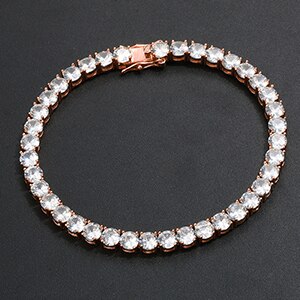 18k 925 Silver Rose Gold 3mm/6mm 3AAA Stone Iced Street Wear Tennis Bracelets