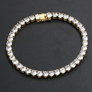 18k 925 Silver Rose Gold 3mm/6mm 3AAA Stone Iced Street Wear Tennis Bracelets