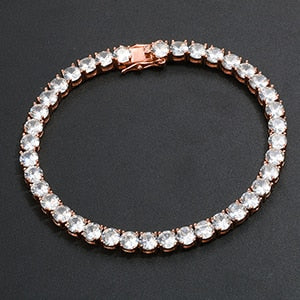 18k 925 Silver Rose Gold 3mm/6mm 3AAA Stone Iced Street Wear Tennis Bracelets