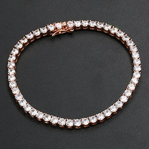 18k 925 Silver Rose Gold 3mm/6mm 3AAA Stone Iced Street Wear Tennis Bracelets