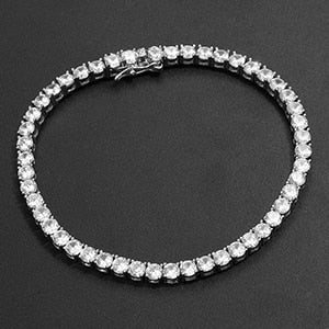 18k 925 Silver Rose Gold 3mm/6mm 3AAA Stone Iced Street Wear Tennis Bracelets