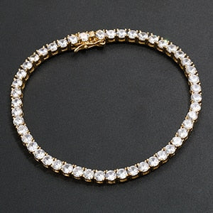 18k 925 Silver Rose Gold 3mm/6mm 3AAA Stone Iced Street Wear Tennis Bracelets
