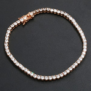 18k 925 Silver Rose Gold 3mm/6mm 3AAA Stone Iced Street Wear Tennis Bracelets