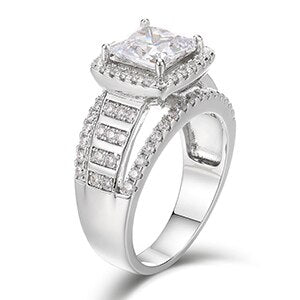 Flooded Ice 10mm Luxury 18k Gold 925 Silver Hip Hop Center Stone Bling Rings