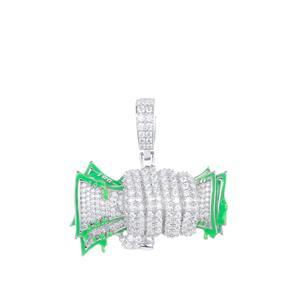 Genuine VVS Diamond Glowing Money Fist Full Of Dollars Solid 925 Silver Hip Hop Pendant