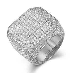 Dancing Diamonds | Solid 925 Sterling Silver Moissanite Octagon Iced Blinged Out Rings