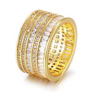 Mens 12mm Iced Baguette Multi Layered Drip Thick Pharaoh Blinged Out Rings