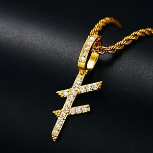 18k Gold 925 Silver Capital Letter Initial Iced Blinged Out Alphabet Pendant Chain Necklaces