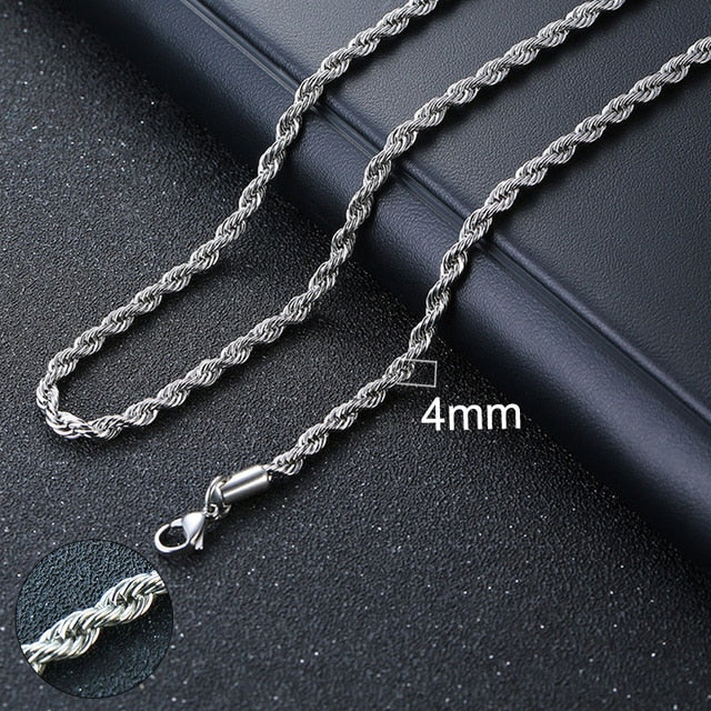 Mens Stainless Steel No Fade Curb Cuban Link Classic Hip Hop Chain Necklaces