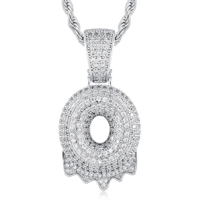 Solid 925 Sterling Silver VVS Moissanite Diamond Bubble Letter Hip Hop Initial Drip Pendants