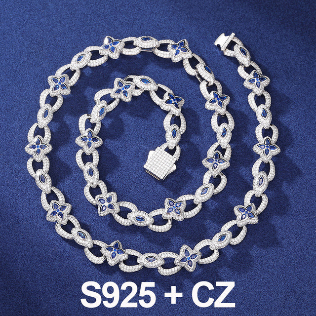 Moissanite Diamond Luxury Iced Star Child 925 Sterling Silver Hip Hop Chain Necklace Bracelets